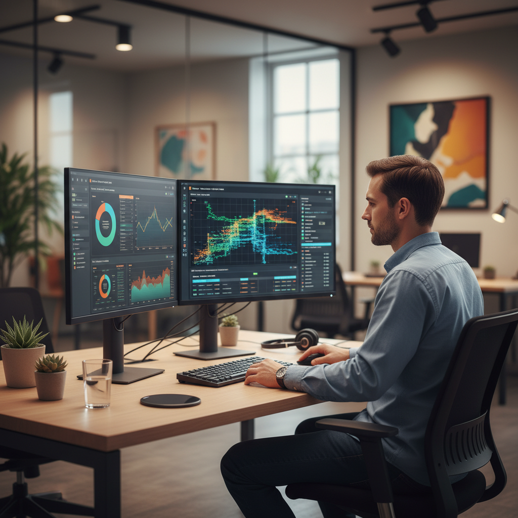 Professional IT support monitoring dashboard in Taranaki office